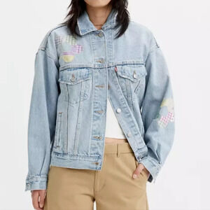 Levis 90s Patchwork Truckers Jacket. Size small